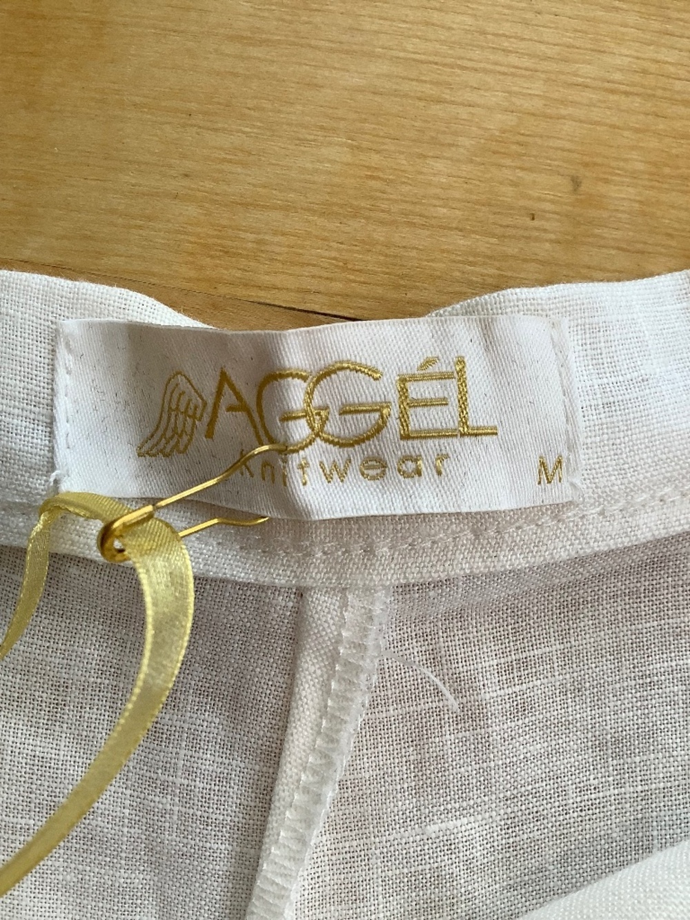 AGGEL White Linen Wide Leg Pants High Rise Trousers Quiet Luxury M NWT - Picture 8 of 11